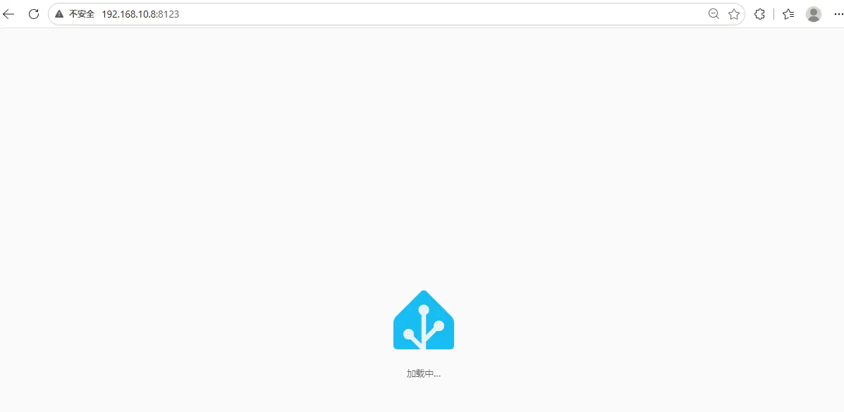 浏览器中打开的 Home Assistant 后台加载页