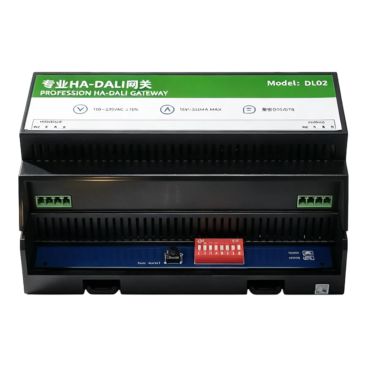 製品の白背景写真 · HA‑DALI調光プロフェッショナルゲートウェイ · DL02
